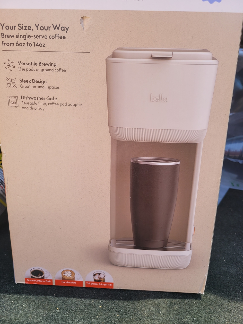 Abella Single-Serve Coffee Brewer in Cream